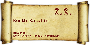 Kurth Katalin névjegykártya